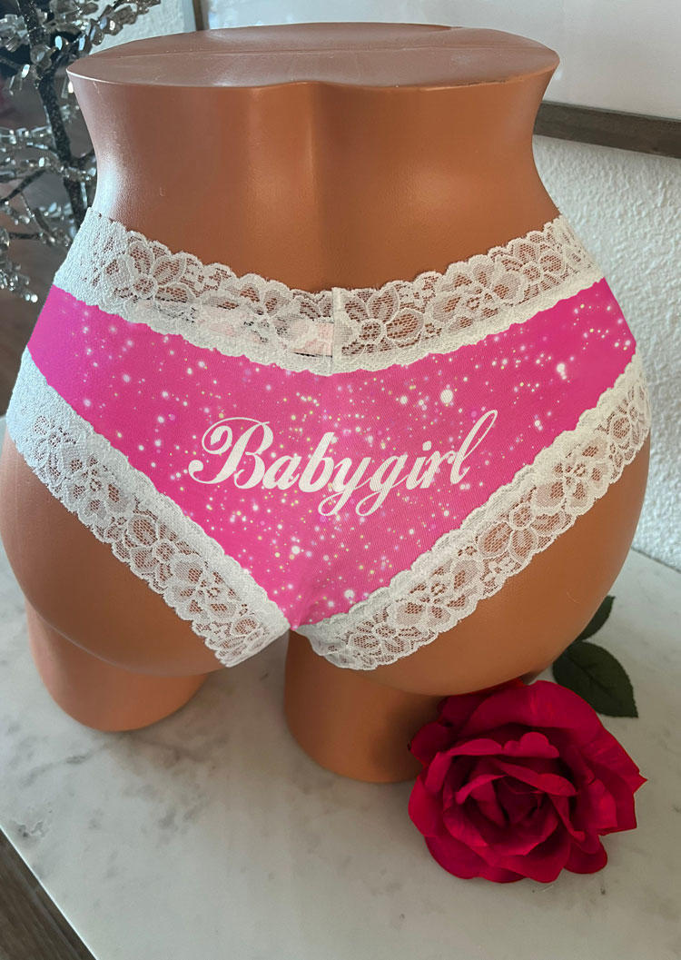 Panties Baby Girl Glitter Lace Splicing Panties in Pink. Size: L,M,S,XL
