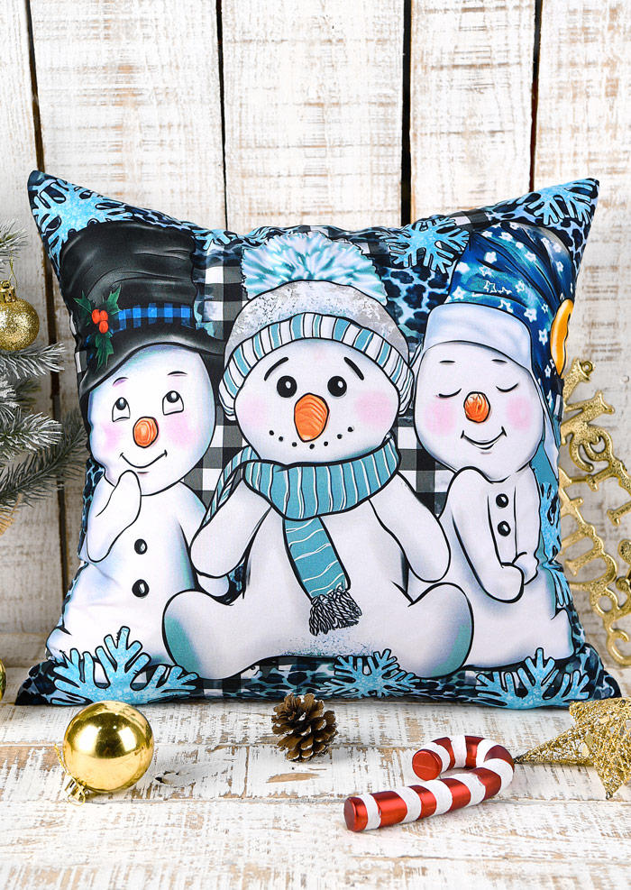 

Pillowcase Christmas Snowman Snowflake Pillowcase without Pillow in Multicolor. Size