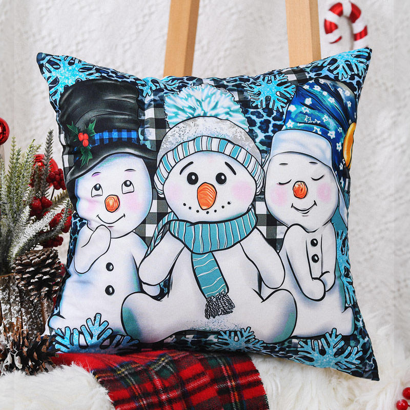Christmas Snowman Snowflake Pillowcase without Pillow