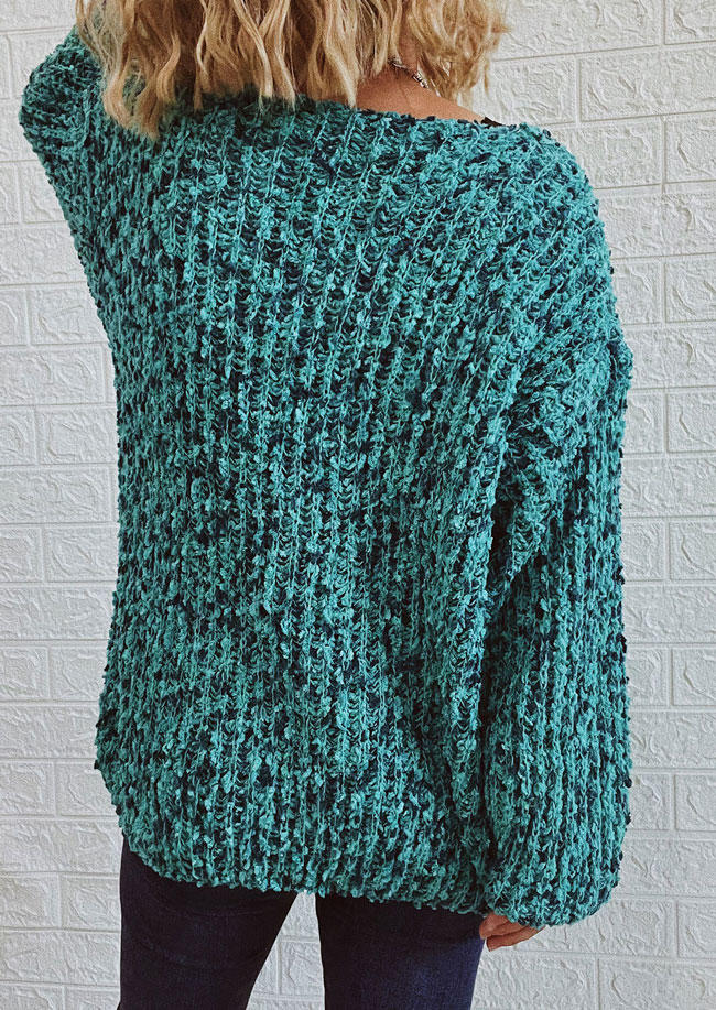 

Sweaters Knitted Long Sleeve Sweater in Blue. Size