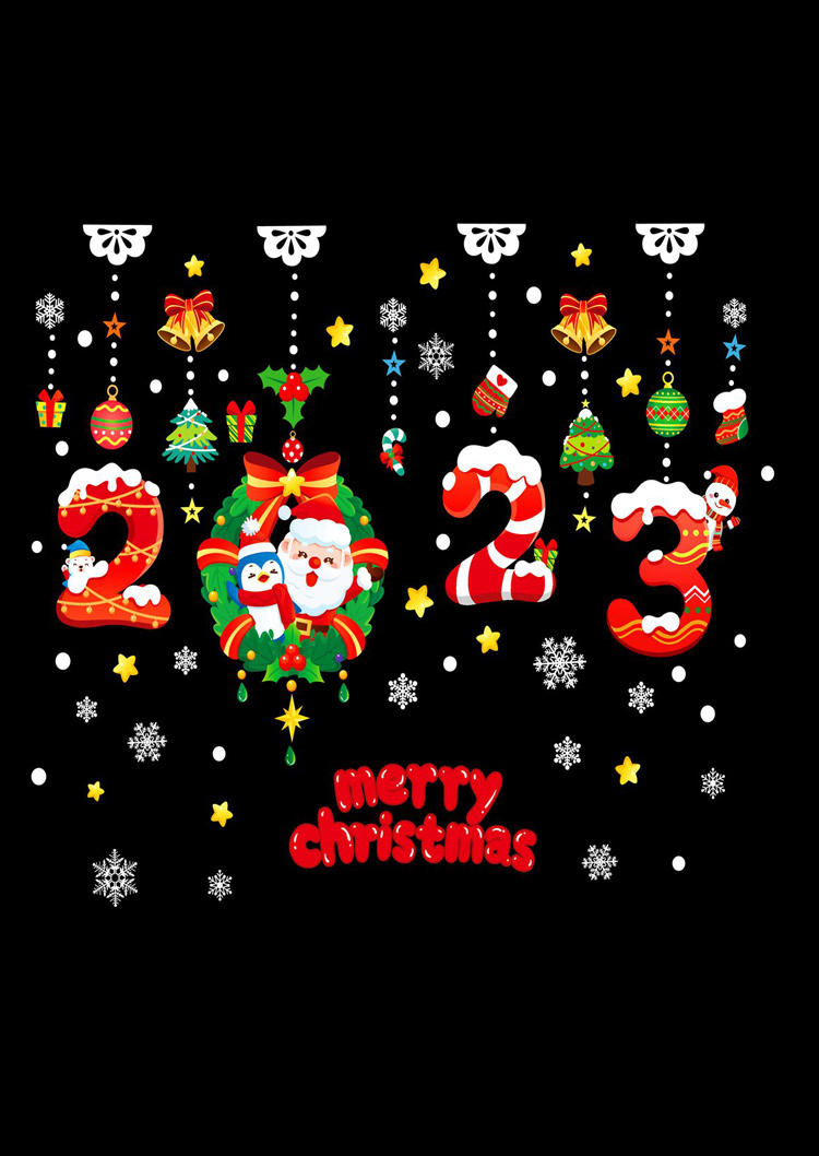 Christmas Decoration 2023 Merry Christmas Snowflake Sticker Ornament in Multicolor. Size: One Size
