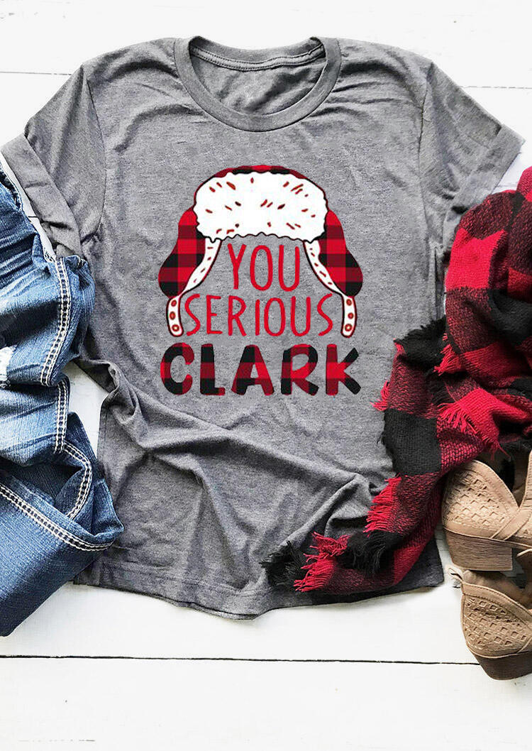 T-shirts Tees You Serious Clark Plaid Printed Splicing T-Shirt Tee in Gray. Size