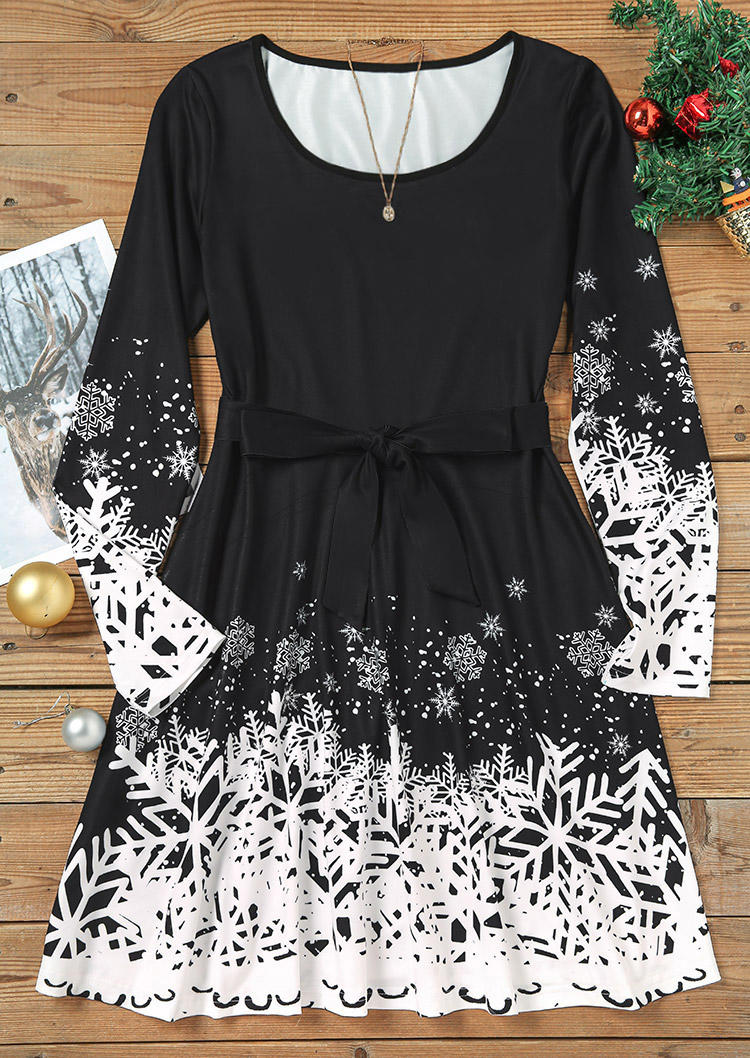 

Mini Dresses Christmas Snowflake Gradient Mini Dress in Black. Size: L,M,,XL