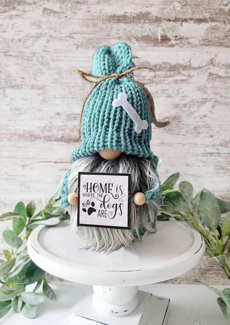 

Home Is Where The Dogs Are Plush Dog Sign Gnome in Blue. Size