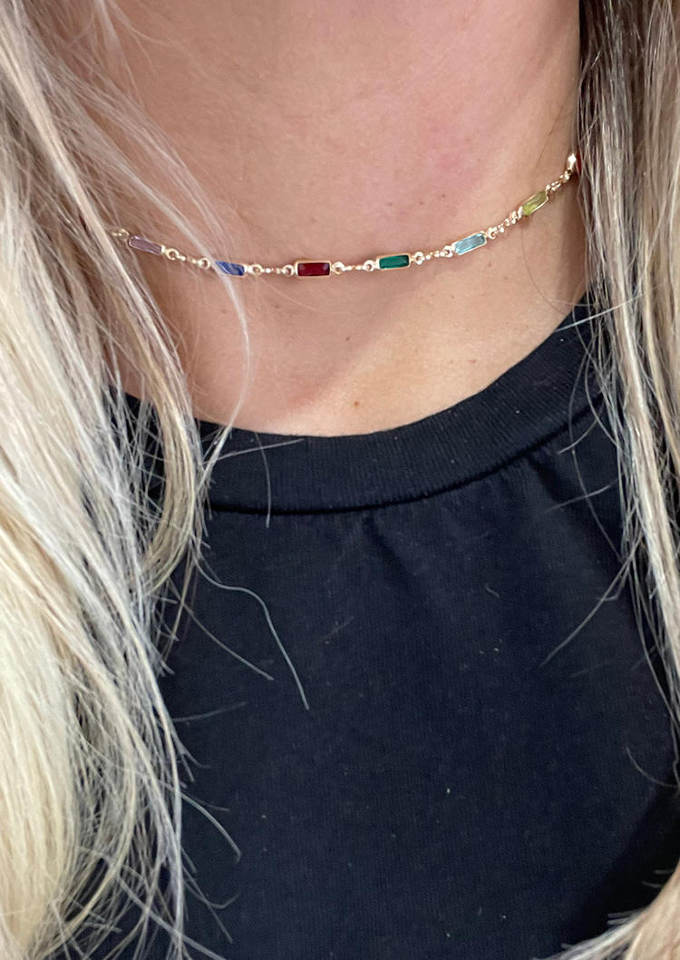 

Necklaces Colorful Alloy Choker Necklace in Multicolor. Size