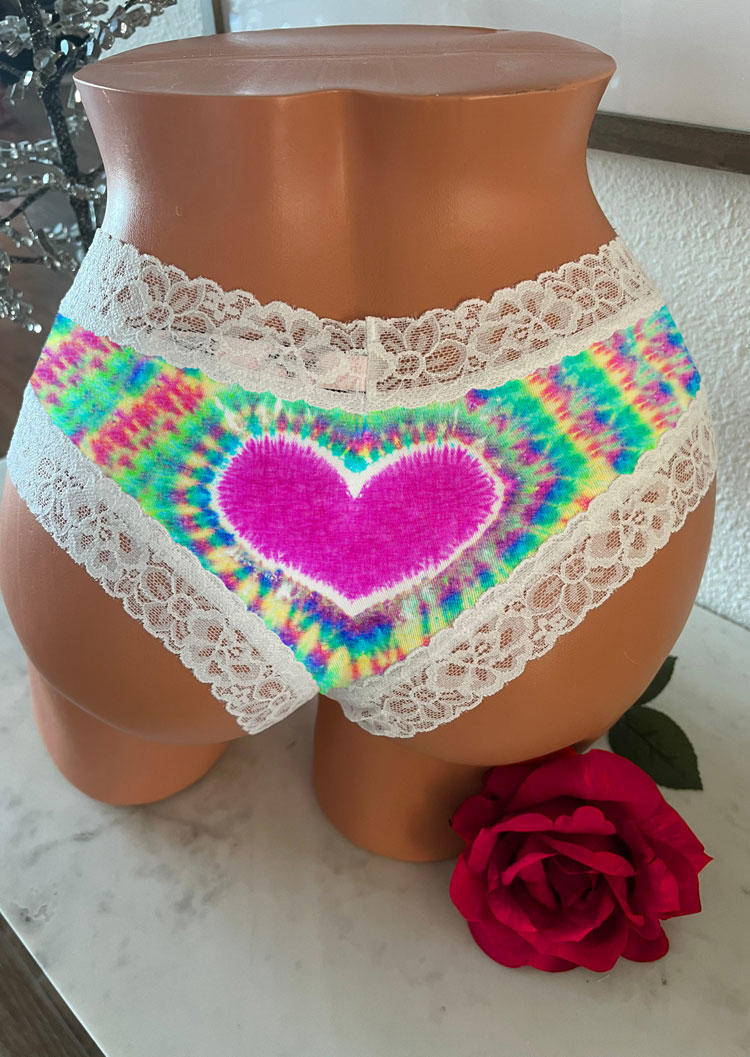 

Panties Valentine Tie Dye Heart Panties in Multicolor. Size