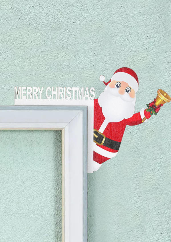 

Christmas Decoration Merry Christmas Tree Santa Claus Snowman Door Frame Ornament in Green,Red. Size