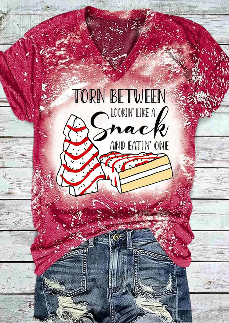 T-shirts Tees Christmas Torn Between Lookin' Like A Snack And Eatin' One T-Shirt Tee in Red. Size: S,XL