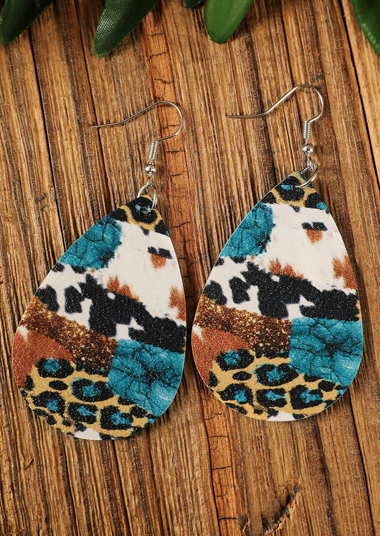

Earrings Cow Leopard Water Drop Earrings in Multicolor. Size