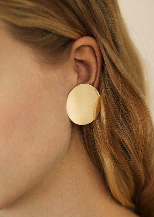 

Earrings Simple Large Circle Alloy Earrings in Gold. Size