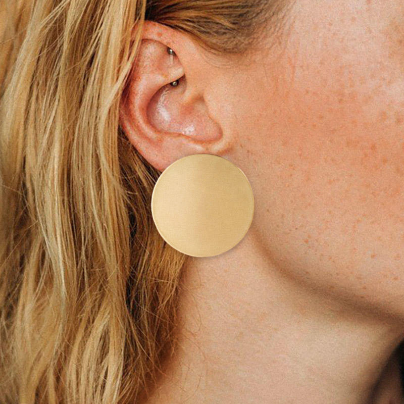 Simple Large Circle Alloy Earrings