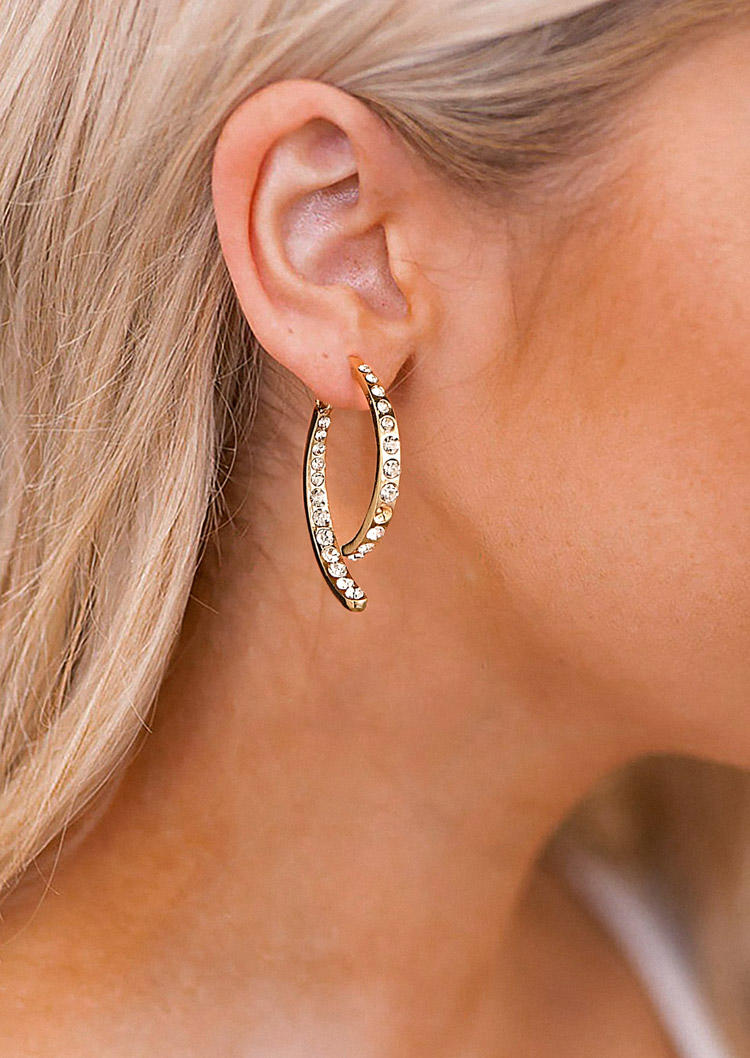 Earrings Rhinestone Alloy Casual Earrings in Gold,Silver. Size: One Size