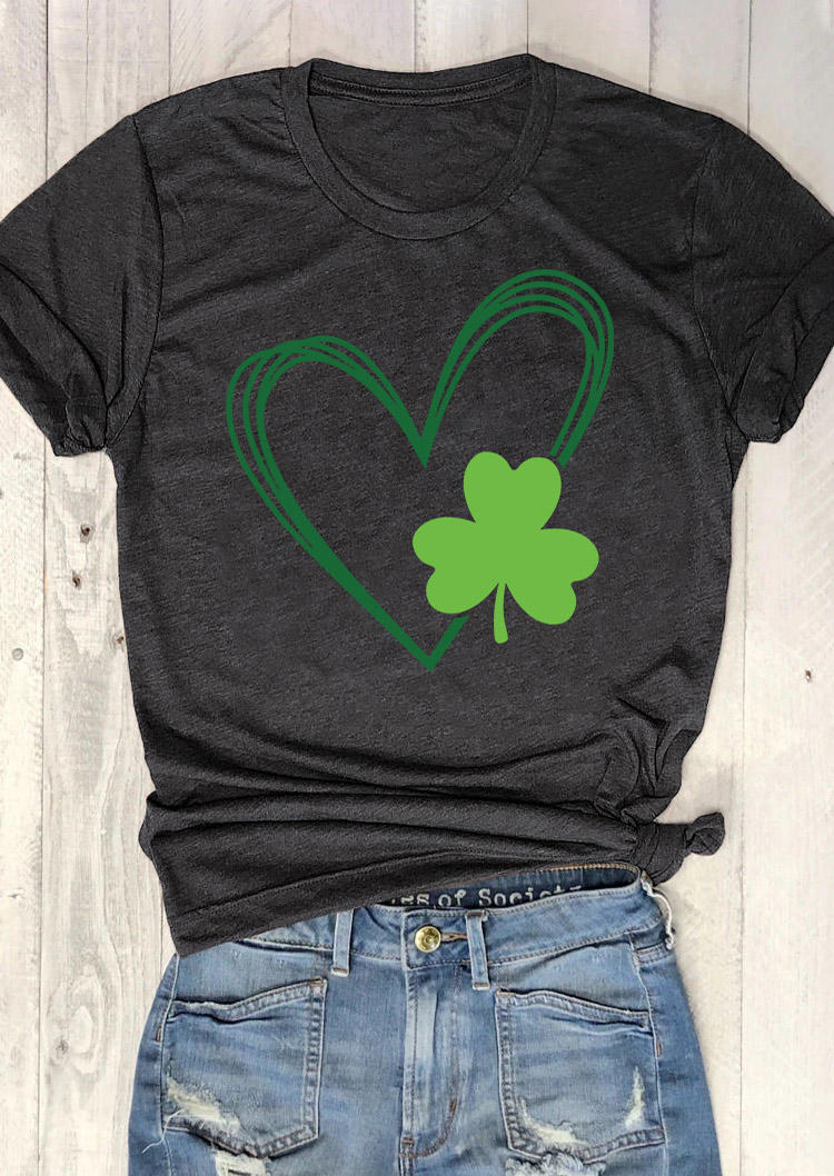 

T-shirts Tees St. Patrick's Day Lucky Shamrock T-Shirt Tee - Dark Grey in Gray. Size