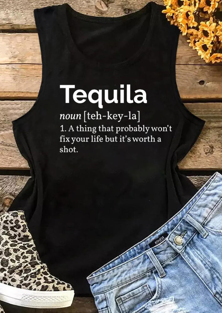 Tequila Definition Casual Tank - Black