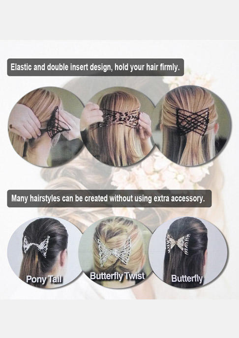 

Simple Lazy Hollow Out Plate Hairpin in Black. Size