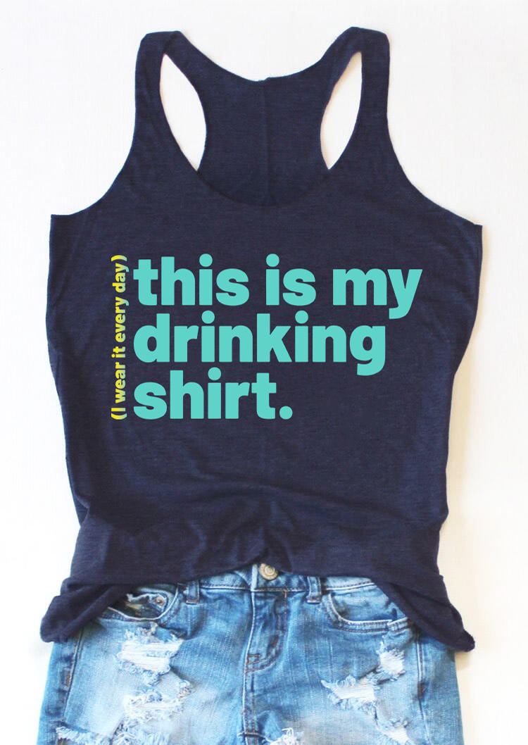 

Tank Tops This Is My Drinking Shirt Racerback Tank Top in Blue. Size