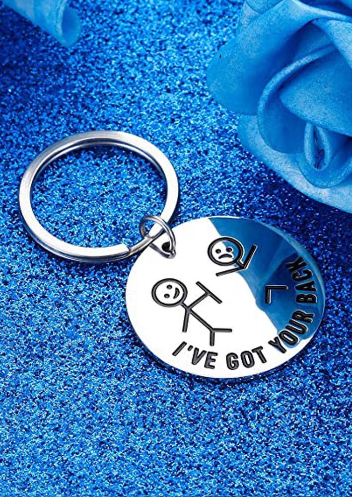 

Keychains I've Got Your Back Keychain in Silver. Size