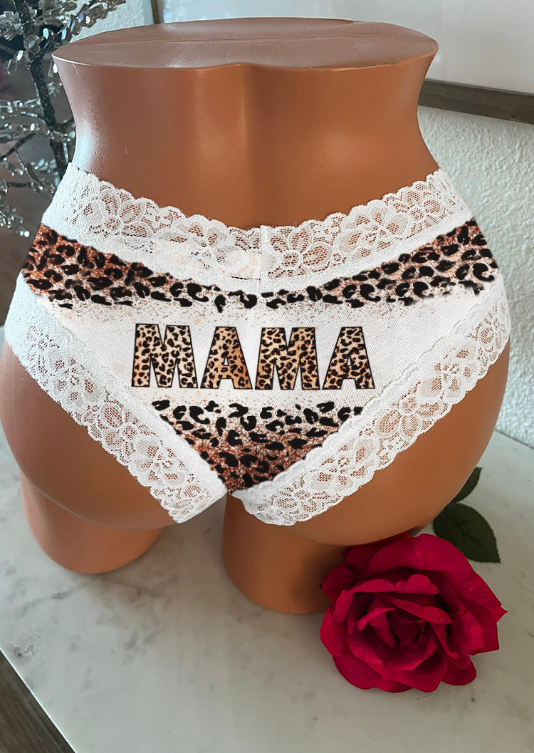 Mama Leopard Lace Splicing Panties