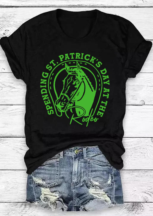 

T-shirts Tees Spending St. Patrick' Day At The Rodeo T-Shirt Tee in Black. Size: L,M,,XL