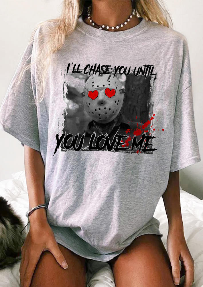 

T-shirts Tees Valentine You Love Me Oversized T-Shirt Tee - Light Grey in Gray. Size: L,M