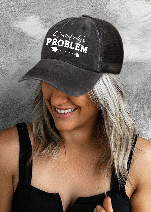 

Hats Somebody's Problem Arrow Criss-Cross Baseball Cap in Black. Size