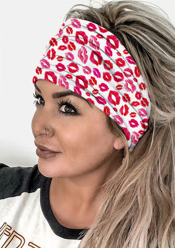 

Valentine Lips Yoga Wide Headband in Multicolor. Size