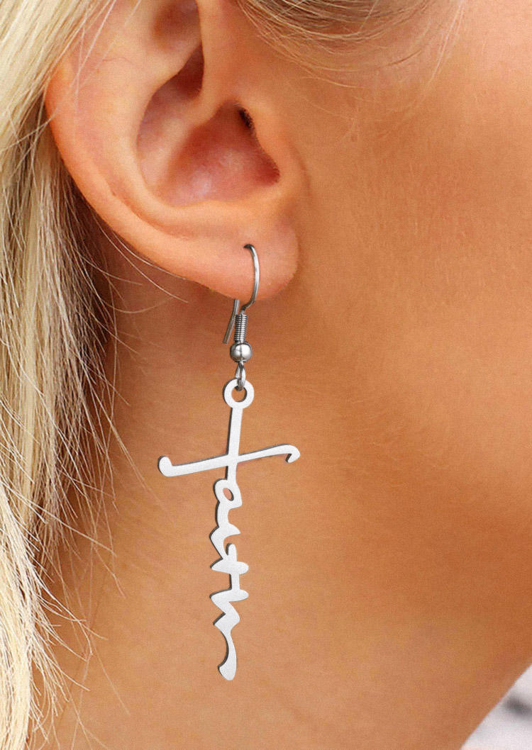 

Earrings Faith Alloy Hook Earrings in Silver. Size