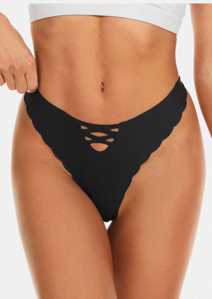 

Panties Hollow Out Casual Panties in Black. Size