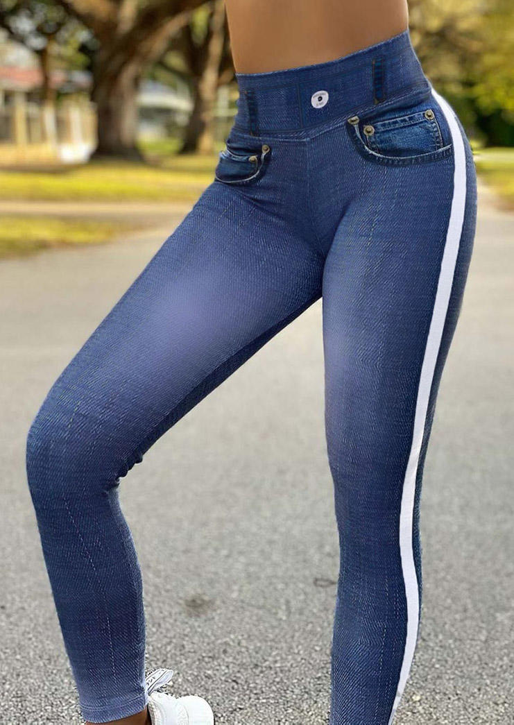 

Leggings Butt Lifting High Waist Skinny Leggings - Dark Blue in Blue. Size