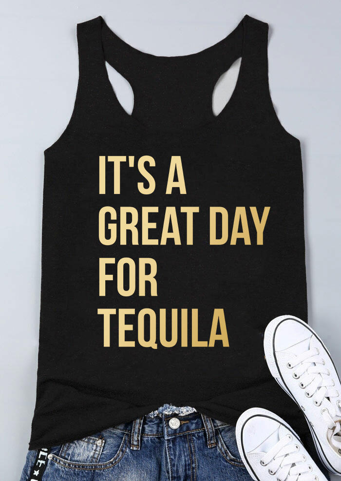

Tank Tops It' A Great Day For Tequila Racerback Tank Top in Black. Size: ,XL