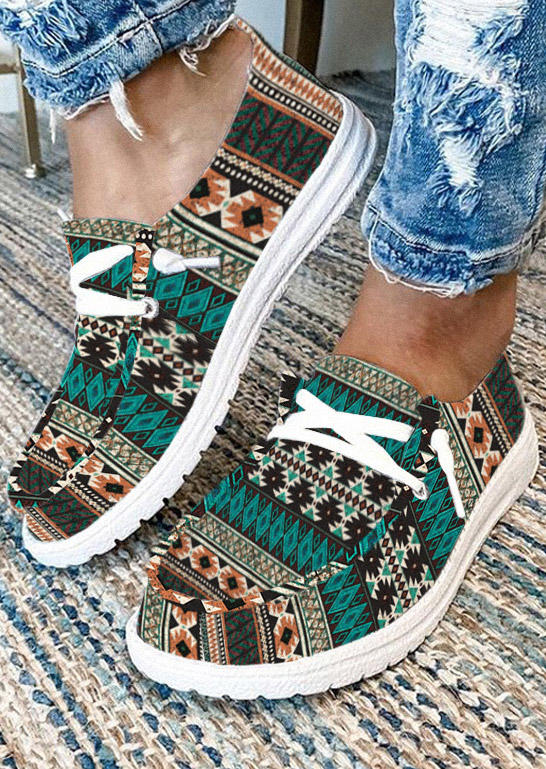 

Sneakers Aztec Geometric Lace Up Sneakers in Multicolor. Size: ,38,39,40,41