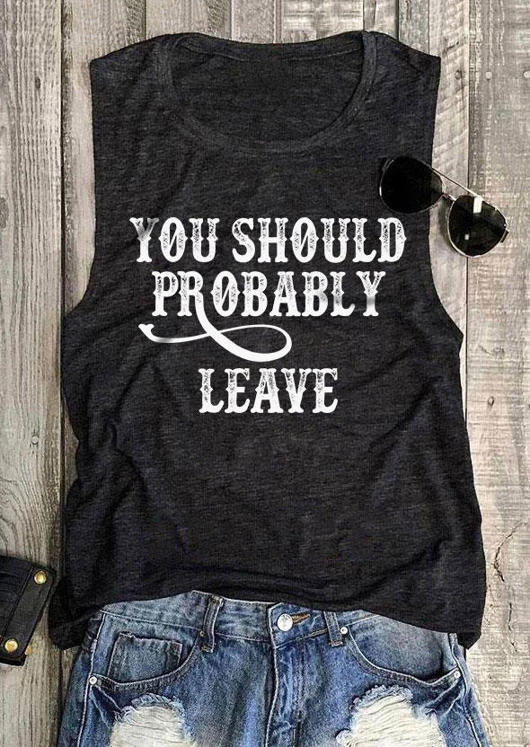 

Tank Tops You Should Probably Leave O-Neck Tank Top - Dark Grey in Gray. Size