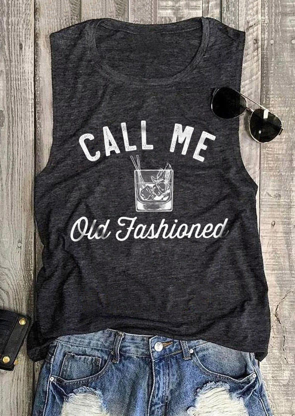 Call Me Old Fashioned Casual Tank - Dark Grey