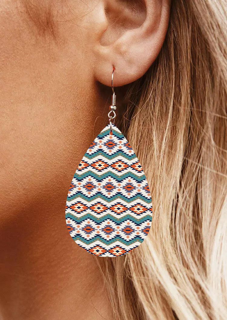 

Earrings Aztec Geometric PU Leather Earrings in Multicolor. Size