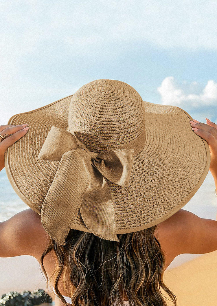 Hats Beach Sun Visor Wide Brim Straw Hat in Khaki,White. Size: One Size