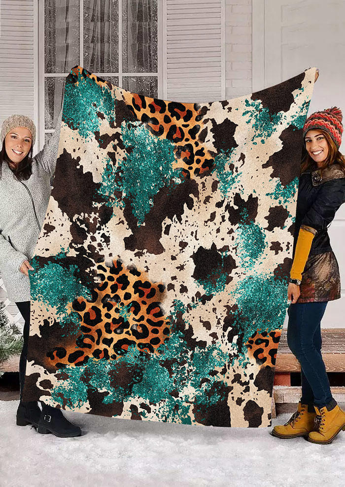 

Blanket Leopard Cow Soft Blanket in Multicolor. Size