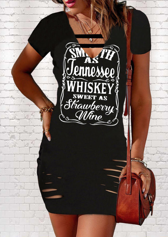 Bodycon Dresses Smooth As Tennessee Whiskey Sweet As Strawberry Wine Cut Out Bodycon Dress in Black. Size: L,M,S,XL