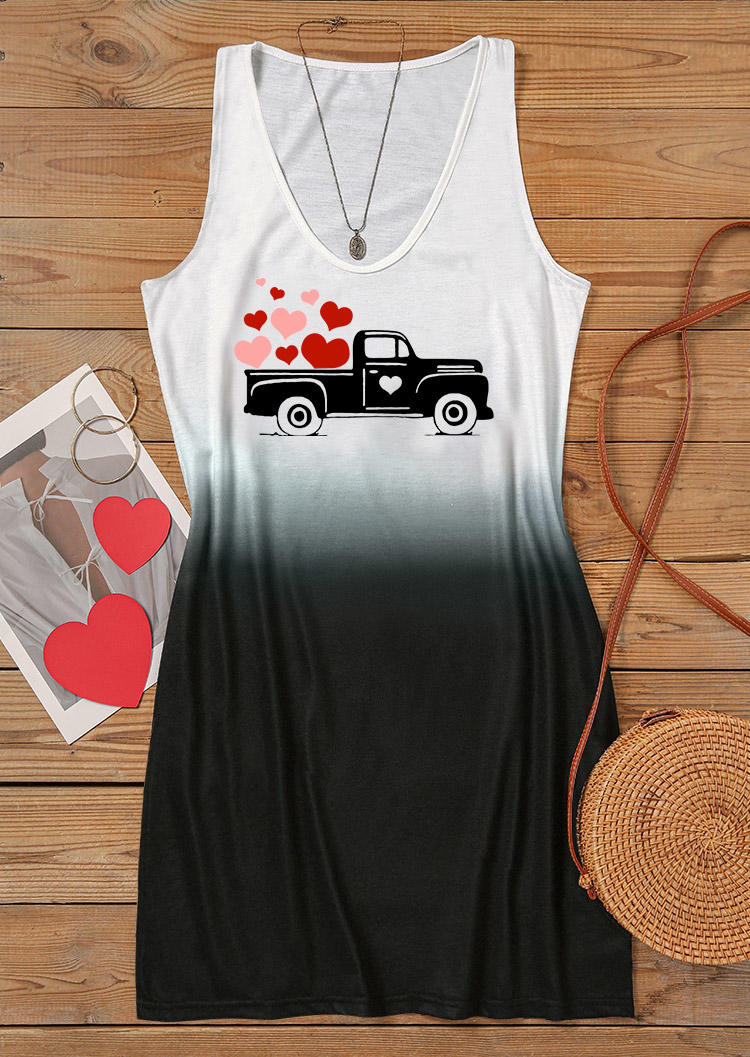 

Mini Dresses Valentine Love Heart Truck Gradient Mini Dress in Multicolor. Size: L