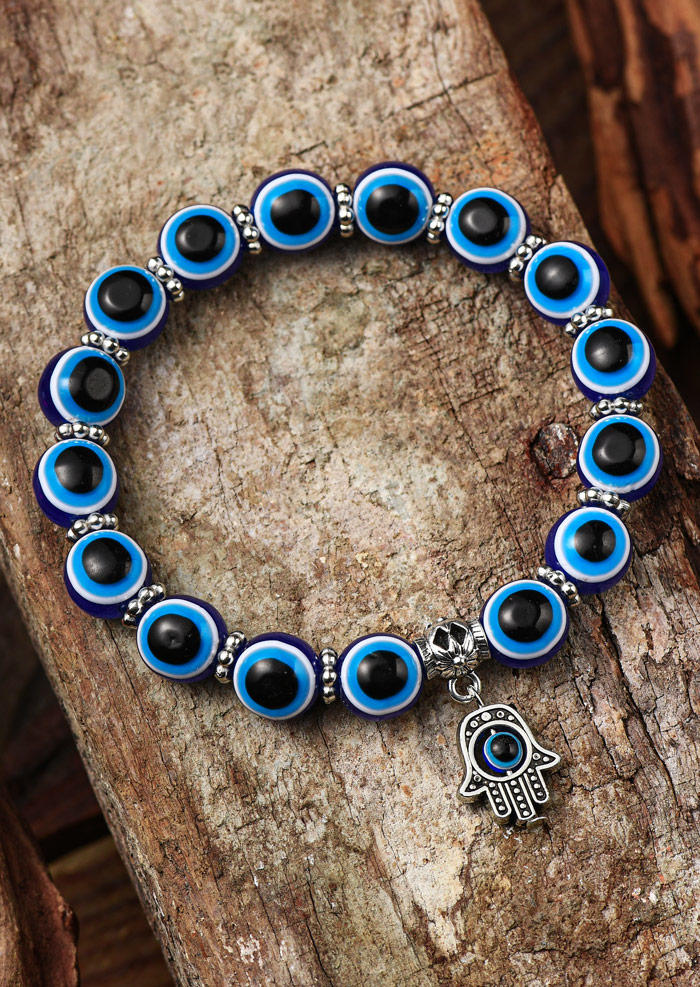 

Bracelet Evil Eye Hamsa Beading Bracelet in Multicolor. Size