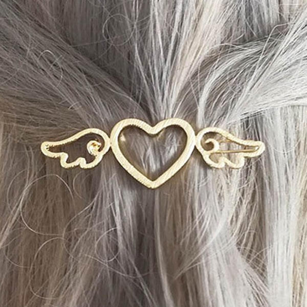 Valentine Hollow Out Heart Wings Hair Clips
