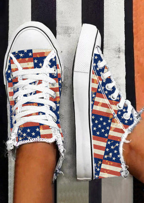 

Sneakers American Flag Lace Up Sneakers in Multicolor. Size: ,38,39,40,41