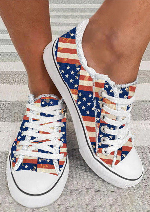 American Flag Lace Up Sneakers