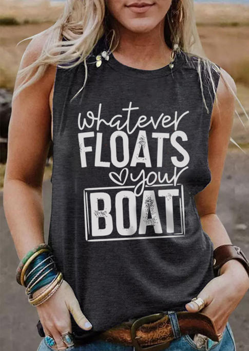 Whatever Floats Your Boat O-Neck Tank - Gray
