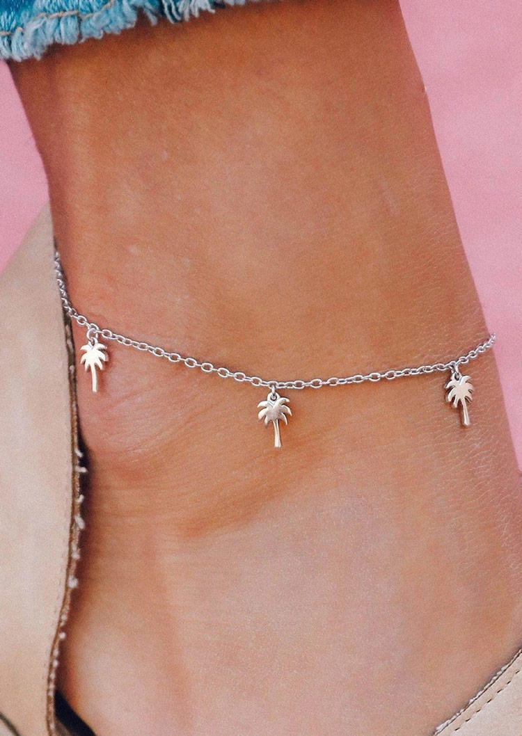 

Body Jewelry Coconut Tree Hollow Out Anklet in Silver. Size