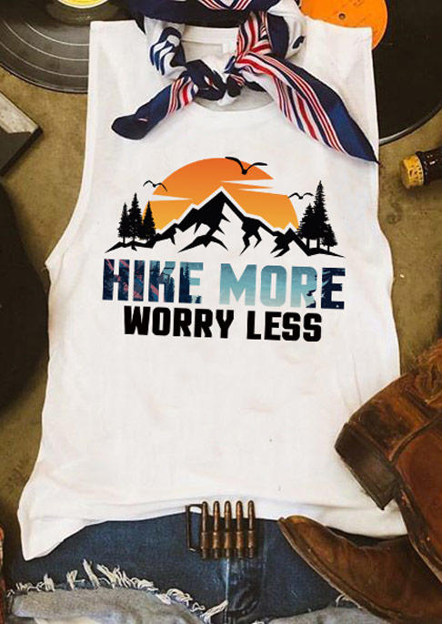 Hike More Worry Less Tank - White