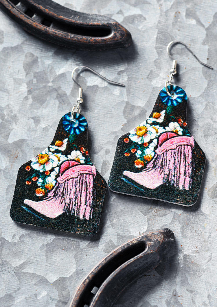 

Earrings Floral Turquoise Boots Leather Earrings in Multicolor. Size