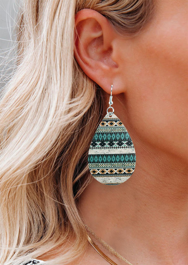 

Earrings Aztec Geometric PU Leather Earrings in Multicolor. Size