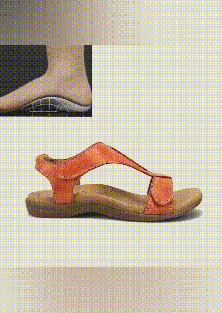 Summer Casual Beach Velcro Closure Sandals - Orange