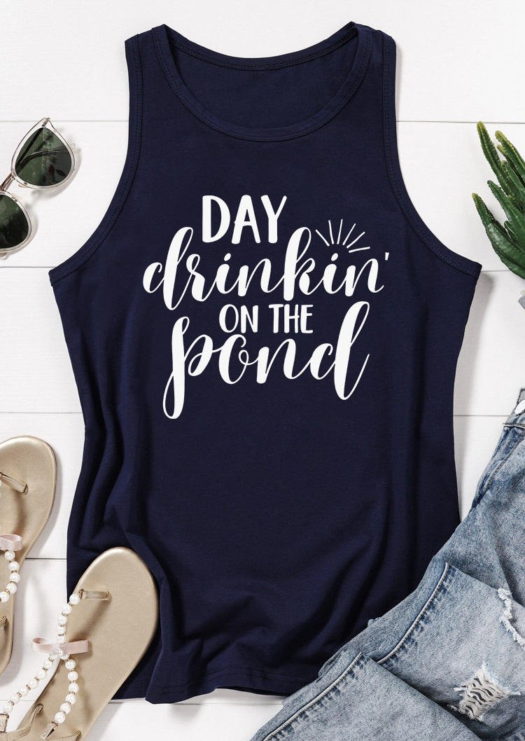 

Tank Tops Day Drinkin' On The Pond O-Neck Tank Top - Navy Blue in Blue. Size