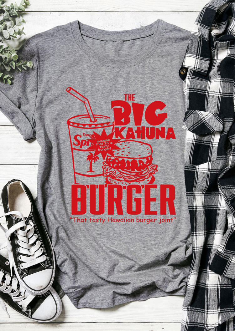 

T-shirts Tees The Big Kahuna Burger Hamburger T-Shirt Tee in Gray. Size: L